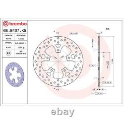68B407K5 Disque De Frein Arrière BREMBO KTM Super Duke R 1290 2014 Fixe