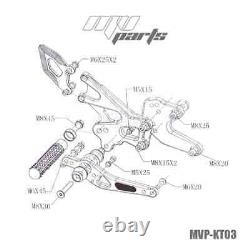 Commandes reculées MV Parts KTM 1290 Super Duke R 2014-2019 Couleur Orange
