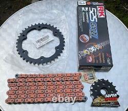 Kit Chaîne pour Ktm 1290 Super Duke, Gt, 17-38-112, Kit Chaîne, RK525ZXW, Orange