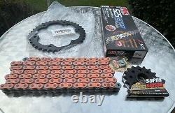Kit Chaîne pour Ktm 1290 Super Duke, Gt, 17-38-112, Kit Chaîne, RK525ZXW, Orange