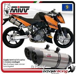 MIVV SUONO 2 Pot D'Echappement approuve acier pour KTM 990 SUPERDUKE 2006 06