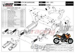 MIVV SUONO 2 Pot D'Echappement approuve acier pour KTM 990 SUPERDUKE 2008 08