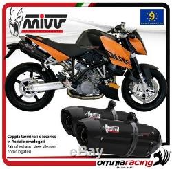 MIVV SUONO Pots D'Echappement approuve acier noir KTM 990 SUPERDUKE 2005