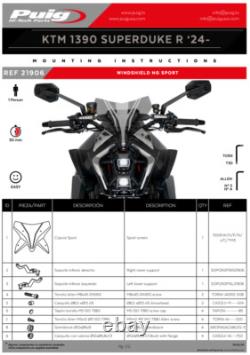 Pare-Brise Sport Puig Look Carbone KTM 1390 Super Duke R Inc. Evo 24 25