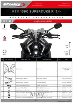 Puig Sport Pare-Brise Carbone Aspect KTM 1390 Super Duke R Inc. Evo 24 25