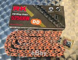 RK 525 Gxw Kit Chaîne KTM 990 Super Duke, R, 17-38-110, Orange, Kit Chaîne, Lc8